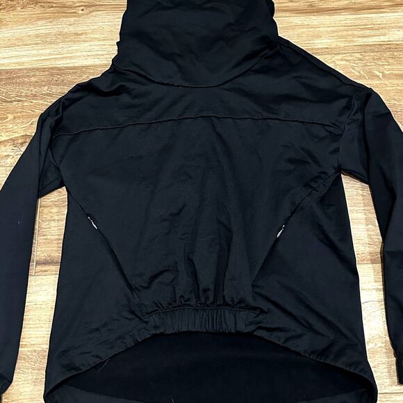 Fabletics Women XS Black Europa Pullover Fleece Lined Cowl Neck Sweater Stretch - Picture 3 of 8